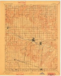 Ellsworth Kansas Historical topographic map, 1:125000 scale, 30 X 30 Minute, Year 1894