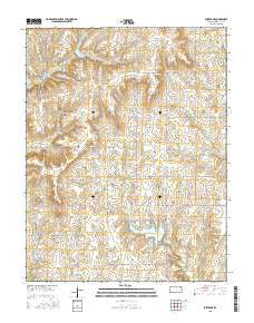 Eureka NE Kansas Current topographic map, 1:24000 scale, 7.5 X 7.5 Minute, Year 2015