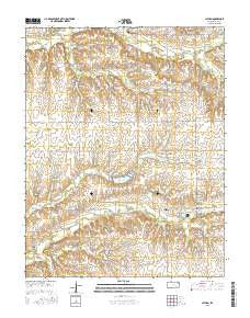 Latham Kansas Current topographic map, 1:24000 scale, 7.5 X 7.5 Minute, Year 2015