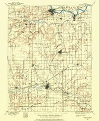 Lawrence Kansas Historical topographic map, 1:125000 scale, 30 X 30 Minute, Year 1885