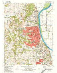 Leavenworth Kansas Historical topographic map, 1:24000 scale, 7.5 X 7.5 Minute, Year 1984