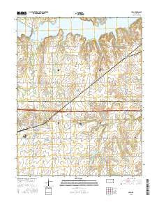Lebo Kansas Current topographic map, 1:24000 scale, 7.5 X 7.5 Minute, Year 2015