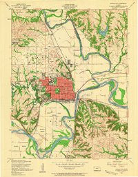 Manhattan Kansas Historical topographic map, 1:24000 scale, 7.5 X 7.5 Minute, Year 1955