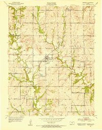 Meriden Kansas Historical topographic map, 1:24000 scale, 7.5 X 7.5 Minute, Year 1952