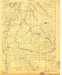 Parkerville Kansas Historical topographic map, 1:125000 scale, 30 X 30 Minute, Year 1889