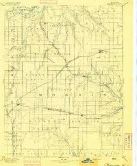 Parkerville Kansas Historical topographic map, 1:125000 scale, 30 X 30 Minute, Year 1894