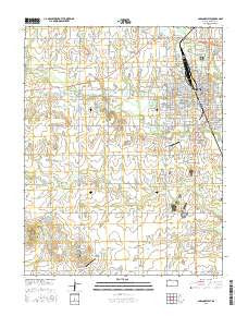 Parsons West Kansas Current topographic map, 1:24000 scale, 7.5 X 7.5 Minute, Year 2015