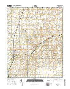 Peabody Kansas Current topographic map, 1:24000 scale, 7.5 X 7.5 Minute, Year 2015