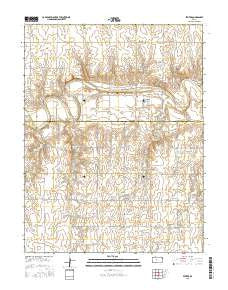 Pfeifer Kansas Current topographic map, 1:24000 scale, 7.5 X 7.5 Minute, Year 2015