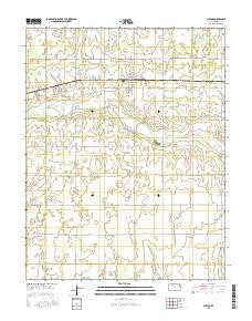 Plevna Kansas Current topographic map, 1:24000 scale, 7.5 X 7.5 Minute, Year 2015