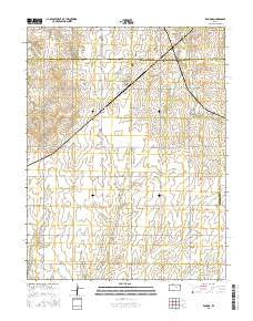 Ramona Kansas Current topographic map, 1:24000 scale, 7.5 X 7.5 Minute, Year 2015