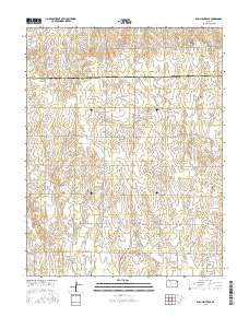 Rush Center SE Kansas Current topographic map, 1:24000 scale, 7.5 X 7.5 Minute, Year 2015