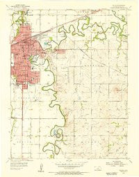 Salina Kansas Historical topographic map, 1:24000 scale, 7.5 X 7.5 Minute, Year 1955