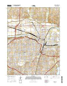 Topeka Kansas Current topographic map, 1:24000 scale, 7.5 X 7.5 Minute, Year 2016