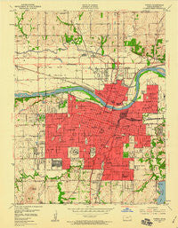 Topeka Kansas Historical topographic map, 1:24000 scale, 7.5 X 7.5 Minute, Year 1950