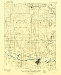 Topeka Kansas Historical topographic map, 1:125000 scale, 30 X 30 Minute, Year 1894