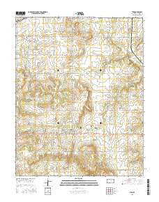 Tyro Kansas Current topographic map, 1:24000 scale, 7.5 X 7.5 Minute, Year 2015