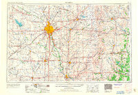 Wichita Kansas Historical topographic map, 1:250000 scale, 1 X 2 Degree, Year 1955