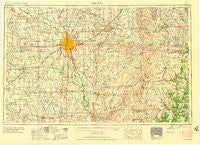 Wichita Kansas Historical topographic map, 1:250000 scale, 1 X 2 Degree, Year 1955