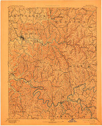 Beattyville Kentucky Historical topographic map, 1:125000 scale, 30 X 30 Minute, Year 1892