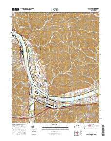 Catlettsburg Kentucky Current topographic map, 1:24000 scale, 7.5 X 7.5 Minute, Year 2016