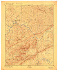 Cumberland Gap Kentucky Historical topographic map, 1:125000 scale, 30 X 30 Minute, Year 1891
