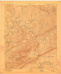 Cumberland Gap Kentucky Historical topographic map, 1:125000 scale, 30 X 30 Minute, Year 1891