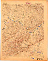 Cumberland Gap Kentucky Historical topographic map, 1:125000 scale, 30 X 30 Minute, Year 1891