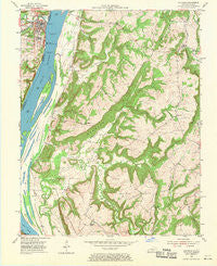 Golconda Illinois Historical topographic map, 1:24000 scale, 7.5 X 7.5 Minute, Year 1954