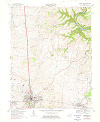 Harrodsburg Kentucky Historical topographic map, 1:24000 scale, 7.5 X 7.5 Minute, Year 1967