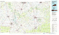 Harrodsburg Kentucky Historical topographic map, 1:100000 scale, 30 X 60 Minute, Year 1986