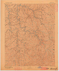 Hazard Kentucky Historical topographic map, 1:125000 scale, 30 X 30 Minute, Year 1891