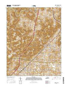 Horse Cave Kentucky Current topographic map, 1:24000 scale, 7.5 X 7.5 Minute, Year 2016