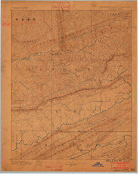 Jonesville Kentucky Historical topographic map, 1:125000 scale, 30 X 30 Minute, Year 1887
