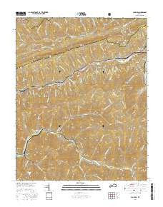 Louellen Kentucky Current topographic map, 1:24000 scale, 7.5 X 7.5 Minute, Year 2016