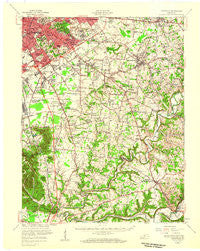 Louisville Kentucky Historical topographic map, 1:62500 scale, 15 X 15 Minute, Year 1951