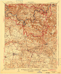 Mammoth Cave Kentucky Historical topographic map, 1:62500 scale, 15 X 15 Minute, Year 1923