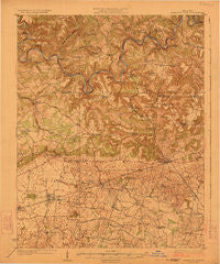 Mammoth Cave Kentucky Historical topographic map, 1:62500 scale, 15 X 15 Minute, Year 1923