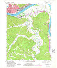 Portsmouth Ohio Historical topographic map, 1:24000 scale, 7.5 X 7.5 Minute, Year 1968