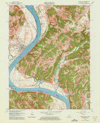 Rising Sun Indiana Historical topographic map, 1:24000 scale, 7.5 X 7.5 Minute, Year 1961