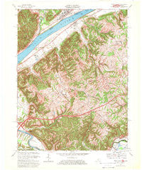 Vevay South Indiana Historical topographic map, 1:24000 scale, 7.5 X 7.5 Minute, Year 1967