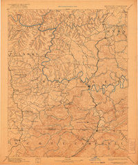 Williamsburg Kentucky Historical topographic map, 1:125000 scale, 30 X 30 Minute, Year 1894