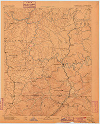Williamsburg Kentucky Historical topographic map, 1:125000 scale, 30 X 30 Minute, Year 1890