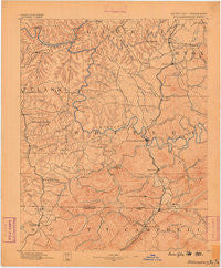 Williamsburg Kentucky Historical topographic map, 1:125000 scale, 30 X 30 Minute, Year 1890