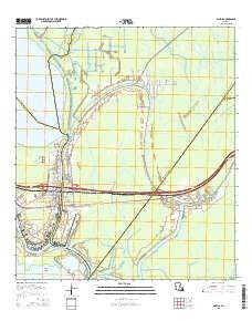 Amelia Louisiana Current topographic map, 1:24000 scale, 7.5 X 7.5 Minute, Year 2015