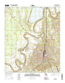 Bastrop Louisiana Current topographic map, 1:24000 scale, 7.5 X 7.5 Minute, Year 2015
