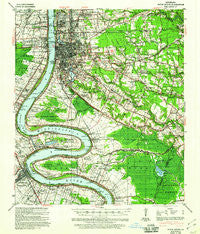 Baton Rouge Louisiana Historical topographic map, 1:62500 scale, 15 X 15 Minute, Year 1939