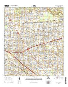 Baton Rouge East Louisiana Current topographic map, 1:24000 scale, 7.5 X 7.5 Minute, Year 2015