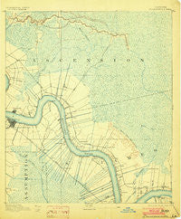 Donaldsonville Louisiana Historical topographic map, 1:62500 scale, 15 X 15 Minute, Year 1892