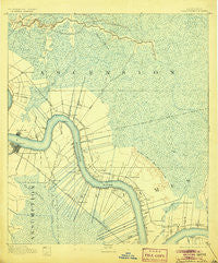 Donaldsonville Louisiana Historical topographic map, 1:62500 scale, 15 X 15 Minute, Year 1892